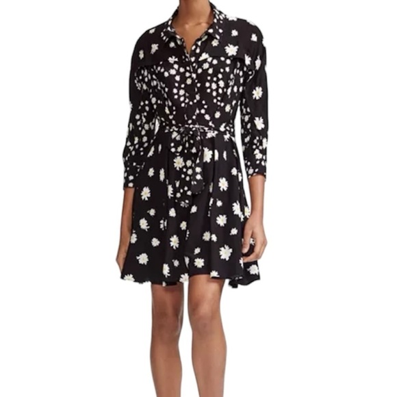 Maje Women’s Rafi Daisy Print Mini Shirt Dress Sz 1 or S - Picture 1 of 16